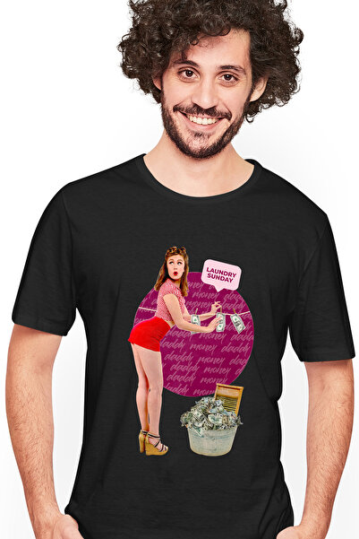 StoryGift Romania Tricou bărbătesc cu mesaj amuzant Femeie care întinde bancn...