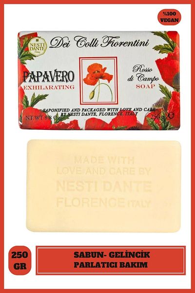 Nesti Dante Dei Colli Fiorentini Poppy Soap - 250 g Moisturizing and Ferret Extract