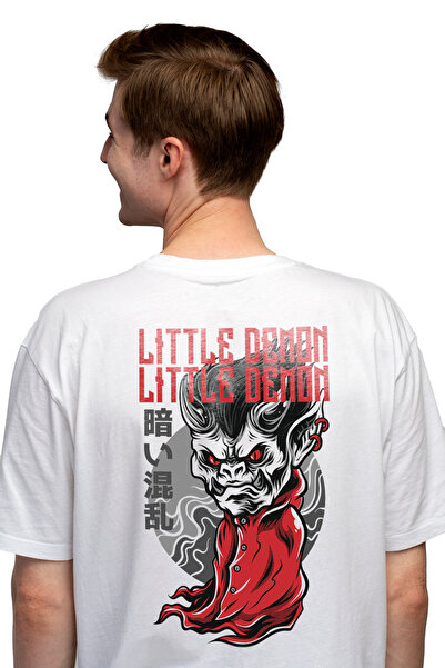 StoryGift Romania Tricou Barbati Cu Text Rosu Repetat In Engleza Little Demon...
