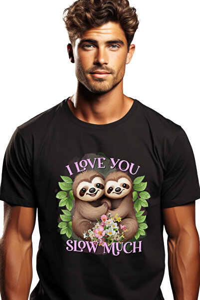 StoryGift Romania Tricou bărbătesc cu 2 leneși/leneși cu mesajul „Te iubesc î...