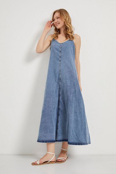 Arma Life Armalife 1210 Strap Maxi Denim Women Dress