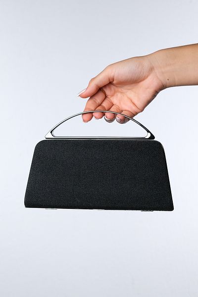 LuviShoes Γυναικεία βραδινή τσάντα φορέματος GIOS Black Glitter