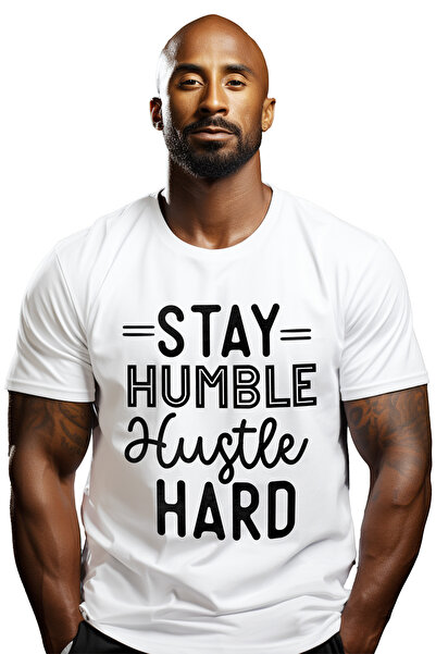 StoryGift Romania Tricou Barbati Cu Mesajul "stay Humble, Hustle Hard" - Rama...