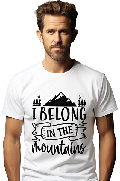 StoryGift Romania Tricou Barbati Cu Munti Si Brazi Pentru Cei Care Iubesc Ies...