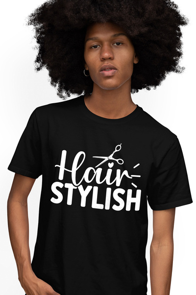 StoryGift Romania Tricou Barbati cu o foarfeca pentru stilisti cu mesajul in ...