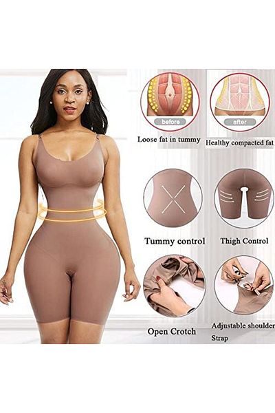 Dee-Trimmer Dee Trimmer Women Seamless Full Body Shapewear Tummy Control Shaper Thigh Slimmer Bodysuit