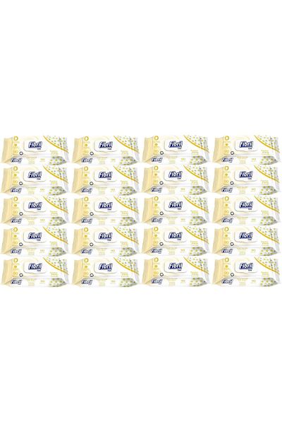 Fibril Wet Towel Wipes 90 Sheets Daisy with Plastic Cover (Set of 20) 1800 Sheets
