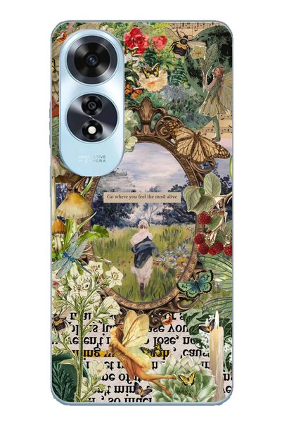 TechTree Oppo A60 Compatible Green Nature Transparent Silicone Case