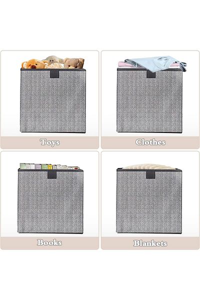 COOYA Foldable Storage Box, Non-woven Material, Portable, For Shelf, Suitable for Storing Clothes, Gray