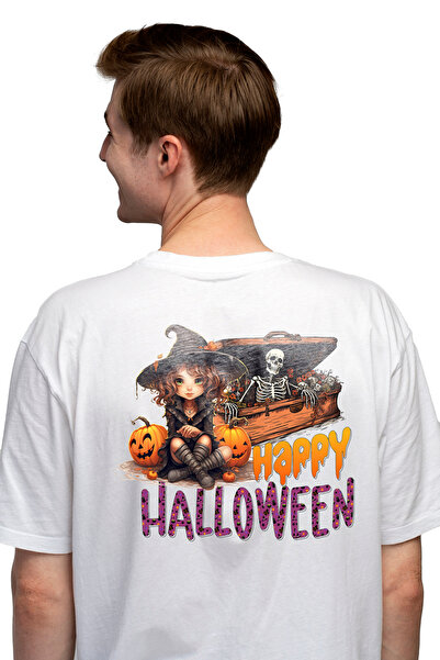 StoryGift Romania Tricou Barbati Cu O Mica Vrajitoare Cu Mesajul "happy Hallo...