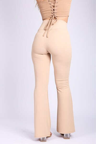 B&C AYAZ BUTİK Crepe Spanish Leg Full Lycra High Waist Trousers