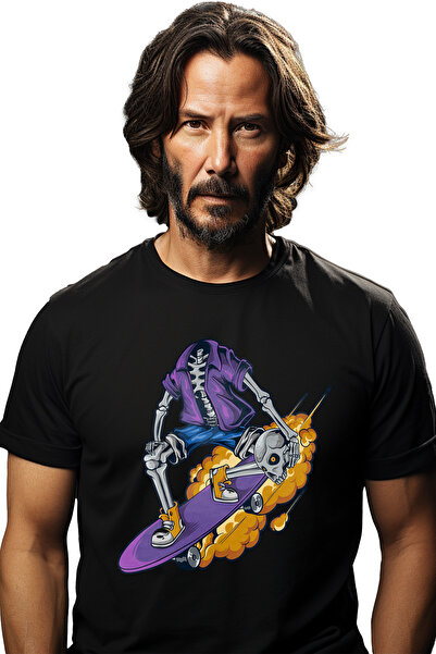 StoryGift Romania Tricou Barbati Cu Schelet, Craniu, Skateboard, Fum, Jacheta...