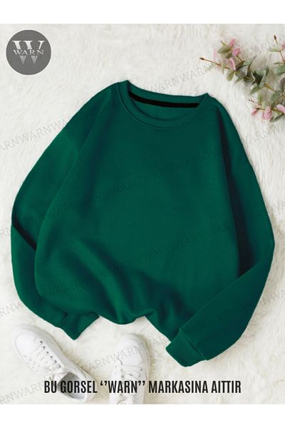 warn Unisex Crew Neck Φούτερ με 3 νήματα Χειμερινό βαμβακερό