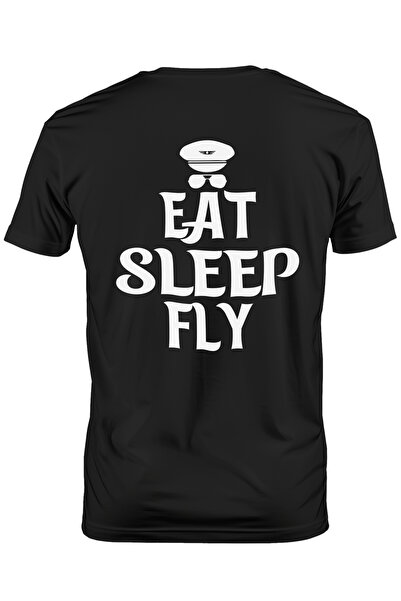 StoryGift Romania Tricou Barbati Cu Mesajul In Engleza "eat Sleep, Fly" - Man...