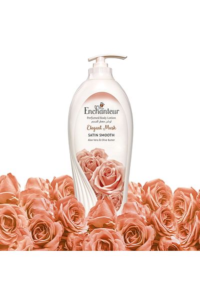 ENCHANTEUR Satin Smooth Elegant Musk Lotion with Aloe Vera & Olive Butter