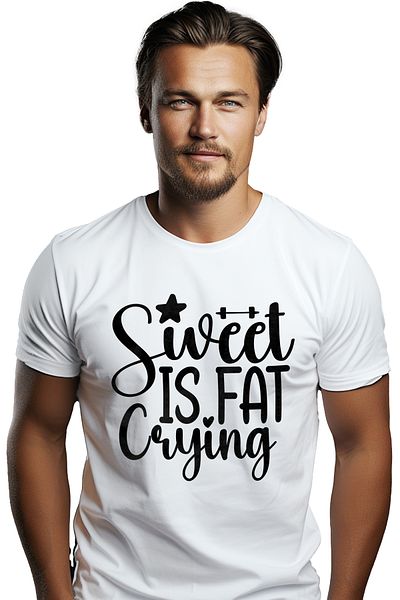 StoryGift Romania Tricou Barbati Cu Textul "dulce Este Grasimea Plangand" - Slabire Exercitii Fizice Cu Impr Stg