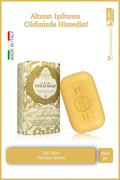 Nesti Dante Luxury Gold Solid Soap 250g |   Illuminating and Nourishing |   Gold Essence