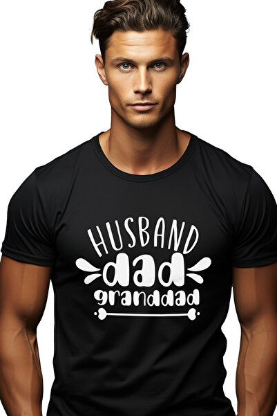 StoryGift Romania Tricou Barbati Cu Textul "husband, Dad, Granddad" - Sot Tat...