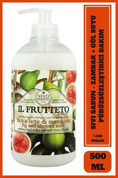 Nesti Dante Il Frutteto Fig and Almond Milk Liquid Soap 500ml |   Soothing |   Lily, Rose Water