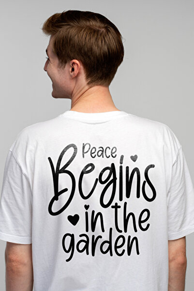 StoryGift Romania Tricou Barbati Cu Mesajul In Engleza "peace Begins In The G...