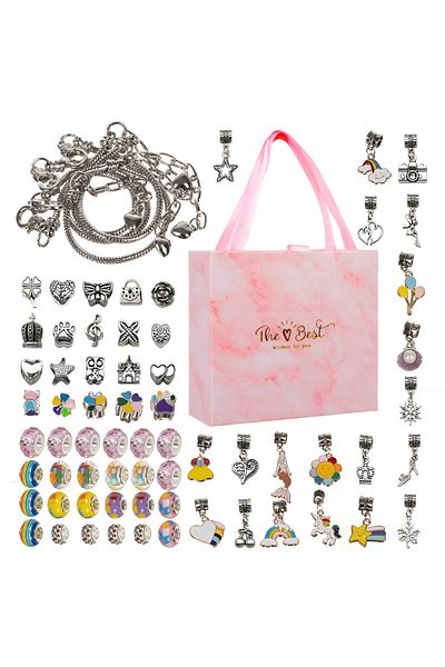 Velixo Colorful Bracelet Making Set, 70 Pieces, Pendants & Beads, 4 Bracelets, Develops Skills