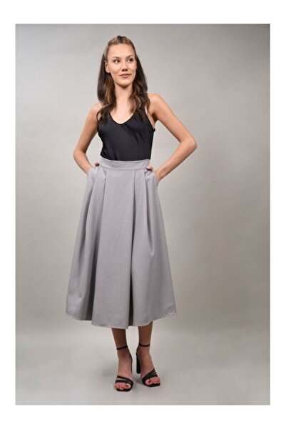CHANGE OFF FIUGGI WAIST CUT SKIRT M Gray
