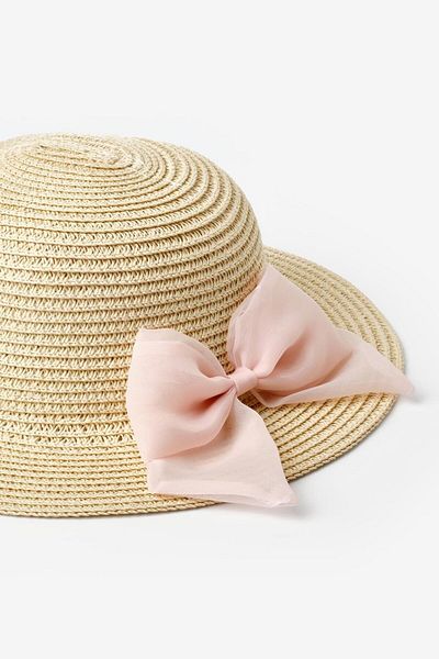Le Mabelle Powder Bow Girl's Straw Hat