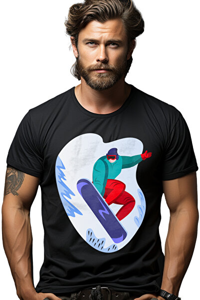 StoryGift Romania Tricou bărbătesc cu imprimeu Snow, Sport, Iarnă, Snowboard,...