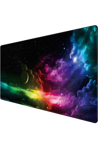Velixo Large Rubber Mousepad, Galaxy Design, 80x30cm, Non-Slip, Waterproof,Anti-Tear Stitches,Office/Gaming