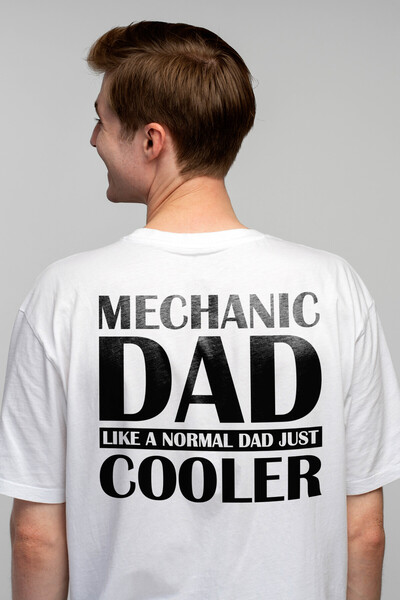 StoryGift Romania Tricou Barbati Cu Textul "mechanic Dad, Like A Normal Dad, Just Cooler" - Tata Mecanic Ca Stg