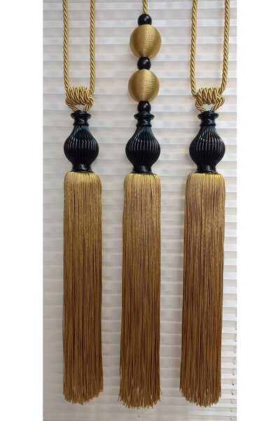 serART Black Line Set of 3 Fund Curtain Krr Double-Breasted Curtain Ceiling Binding Bracol Curtain Tie