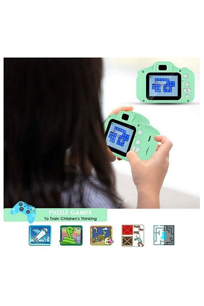 MACVI Macvi® 12MP Digital Camera for Kids, 720P/1080P Video, 400mAh Battery, Green