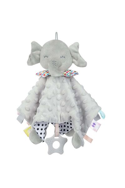 Velixo Elephant Baby Toy, Rattle & Teether, Sensory Comfort Blanket,soft,safe,lightweight, Bell,0-24 Months