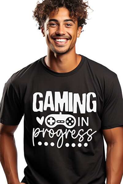 StoryGift Romania Tricou Barbati Cu Textul "gaming In Progress" - Joaca Pe Ca...