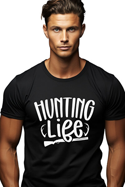 StoryGift Romania Tricou Barbati Cu O Pusca Si Textul "hunting Life" - Viata ...