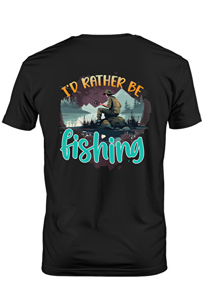 StoryGift Romania Tricou Barbati Cu Un Pescar Cu Mesajul "i'd Rather Be Fishi...