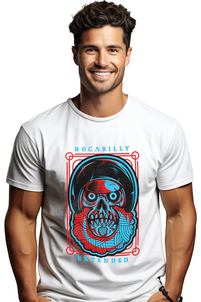 StoryGift Romania Tricou bărbătesc cu portretul unui craniu-schelet în costum...