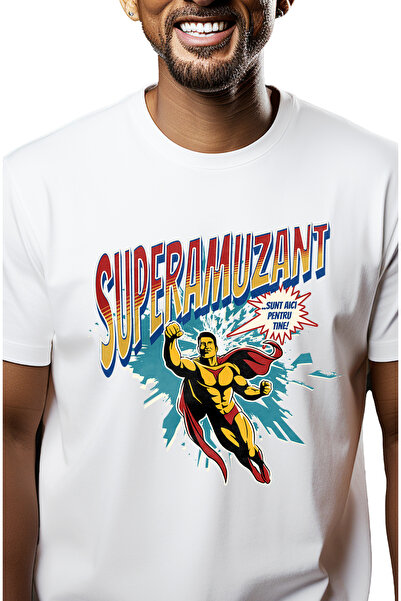 StoryGift Romania Tricou Barbati Super Amuzant Supererou Sunt Aici Pentru Tin...