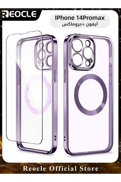 REOCLE غلاف مغناطيسي شفاف لهاتف iPhone 14 Pro Max غلاف هاتف رفيع للغاية