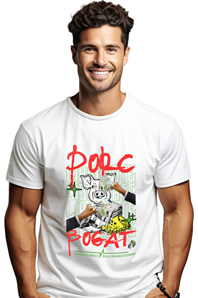 StoryGift Romania Ανδρικό T-Shirt Rich Pig - Ελευθερία, Εργασία και Αποφασιστ...
