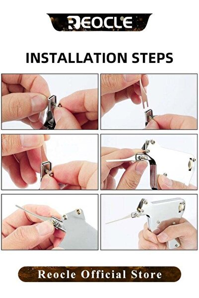 REOCLE 6-in-1 Stainless Steel Key Decoder Tool Precision Key Gauge Durable Handheld Lock Decoding Tool