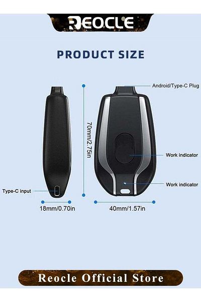 REOCLE Mini Portable Charger Power Bank 1500mAh Phone Charger for iPhone 12 13 14 Plus/Pro Max and More