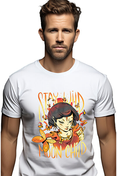 StoryGift Romania Tricou Barbati Cu Mesaj In Engleza Stay Wild Moon Child, Mo...