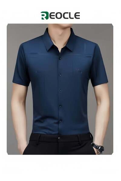 REOCLE Men's Dress Shirts Wrinkle Free Regular Fit Stretch Rayon Button Down ...