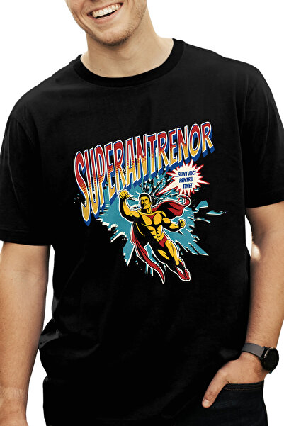 StoryGift Romania Tricou Barbati Super Antrenor Supererou Sunt Aici Pentru Ti...