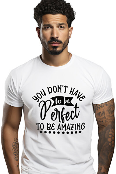 StoryGift Romania Tricou bărbătesc cu mesajul „nu trebuie să fii perfect ca s...