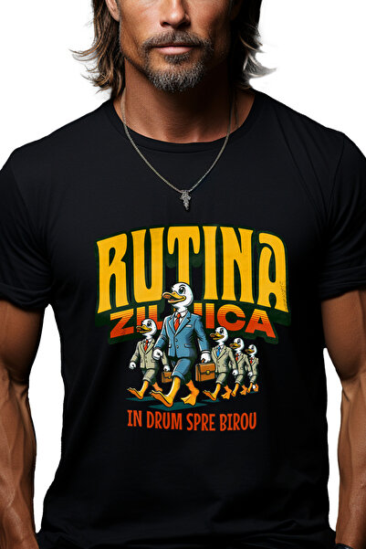 StoryGift Romania Tricou Barbati Rutina Zilnica In Drum Spre Birou Rate Cu Im...