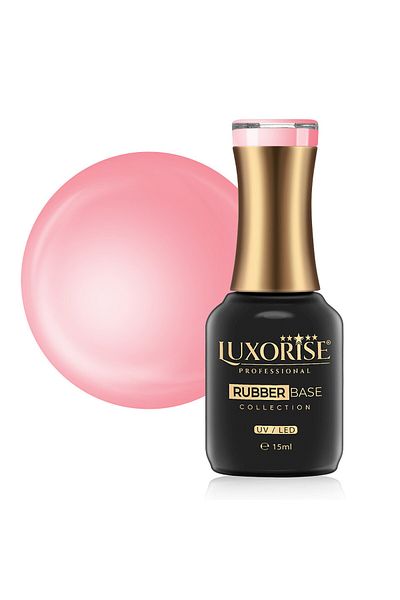 LUXORISE Colecția Rubber Base Crystal - Roz Lucios 15ml