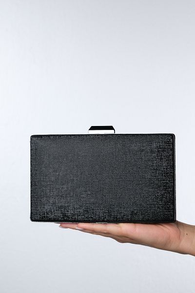 LuviShoes Geantă pentru rochie de seară pentru femei DEZY cu textura neagră