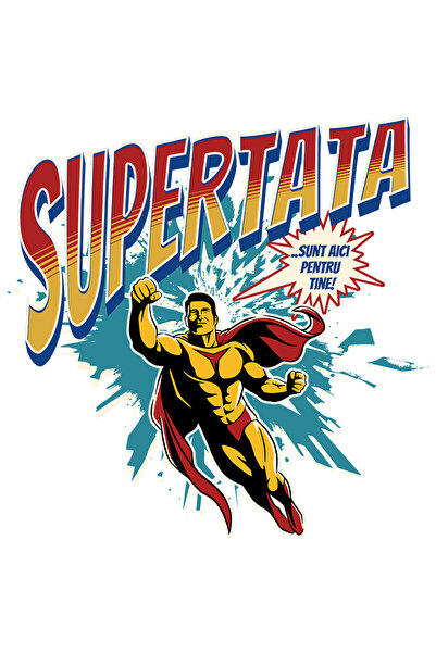StoryGift Romania Sticker Eticheta 50CM Super Tata SuperErou Sunt Aici Pentru...